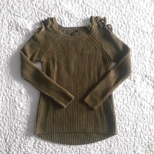 Poof! Lace Cold Shoulder Sweater